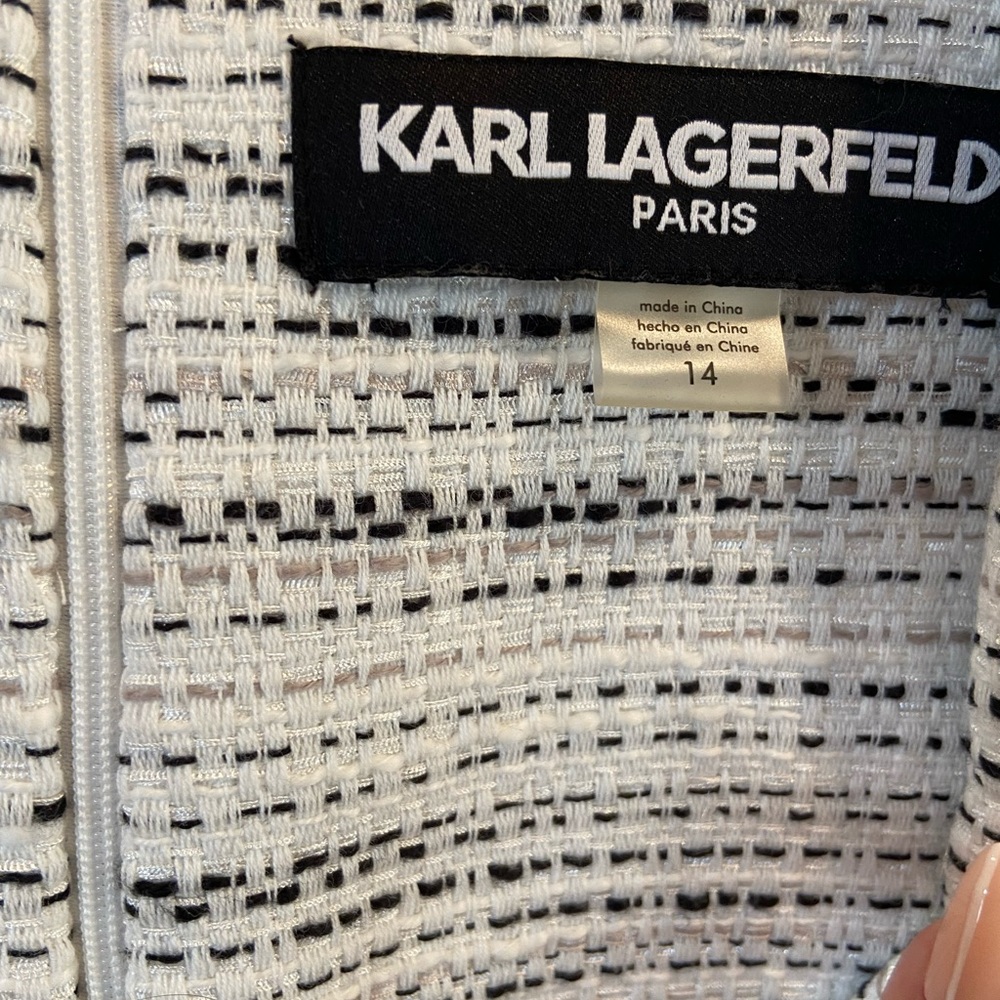 Karl Lagerfeld Tweed Dress  Color: Black/White